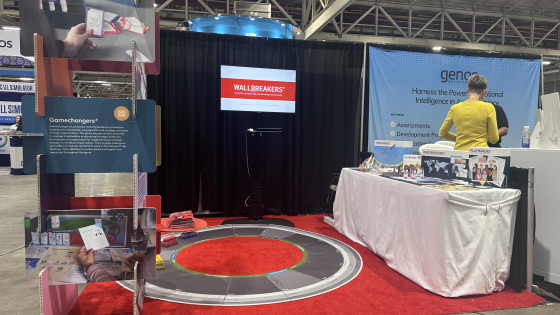 The booth at ATD with the tower in front and Wallbreakers® on the floor